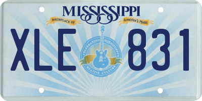 MS license plate XLE831