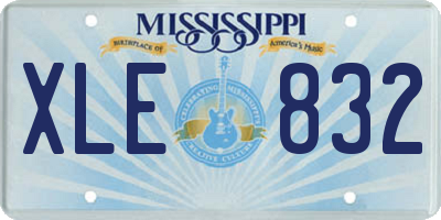 MS license plate XLE832