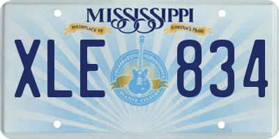 MS license plate XLE834
