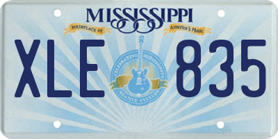 MS license plate XLE835