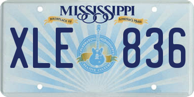MS license plate XLE836