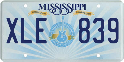 MS license plate XLE839