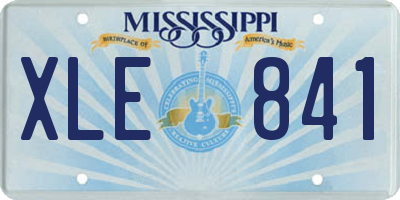 MS license plate XLE841