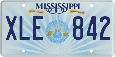 MS license plate XLE842
