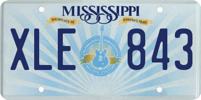 MS license plate XLE843