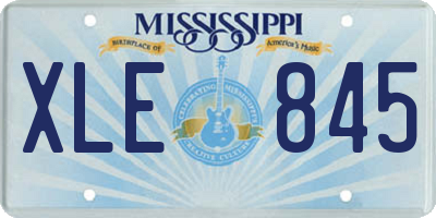MS license plate XLE845