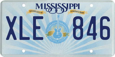 MS license plate XLE846