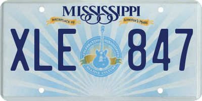 MS license plate XLE847
