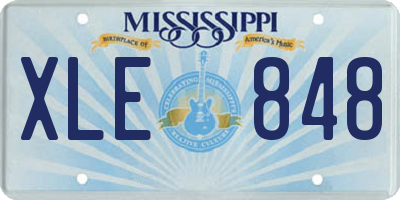 MS license plate XLE848