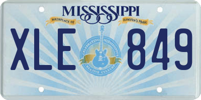 MS license plate XLE849