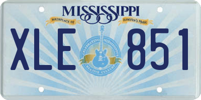 MS license plate XLE851