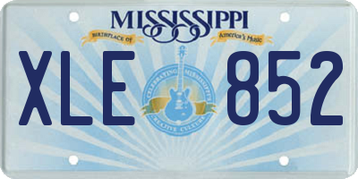 MS license plate XLE852