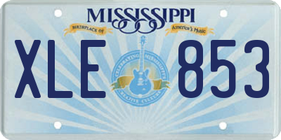 MS license plate XLE853