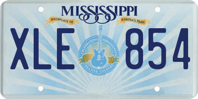 MS license plate XLE854