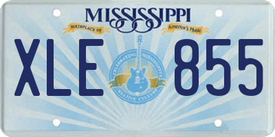 MS license plate XLE855
