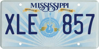 MS license plate XLE857