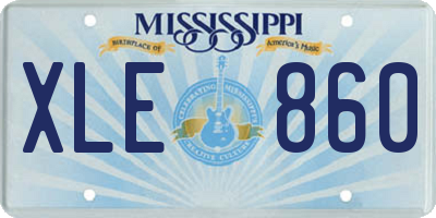 MS license plate XLE860