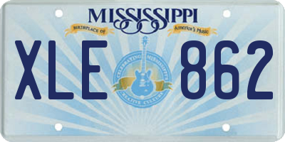 MS license plate XLE862
