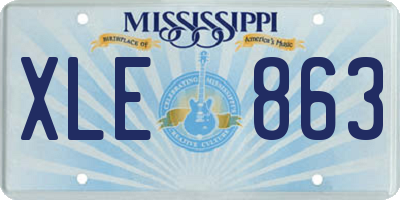 MS license plate XLE863