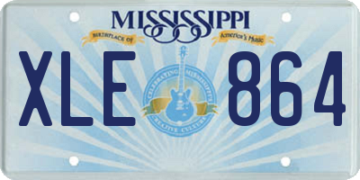 MS license plate XLE864