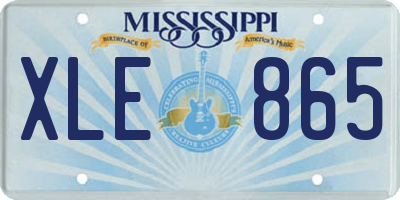 MS license plate XLE865