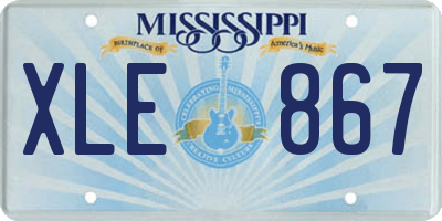 MS license plate XLE867