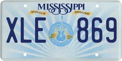 MS license plate XLE869