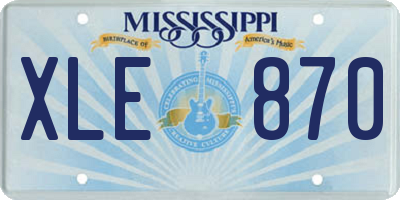 MS license plate XLE870