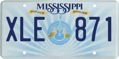 MS license plate XLE871
