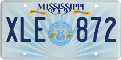 MS license plate XLE872