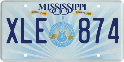 MS license plate XLE874