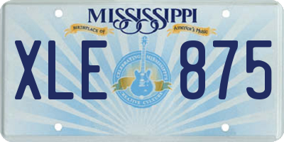 MS license plate XLE875