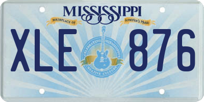MS license plate XLE876