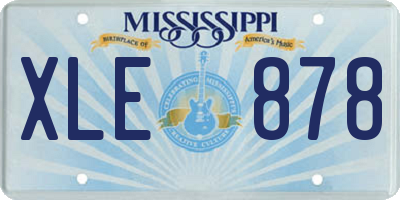 MS license plate XLE878