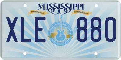 MS license plate XLE880
