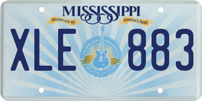 MS license plate XLE883
