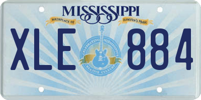 MS license plate XLE884