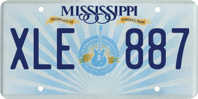 MS license plate XLE887