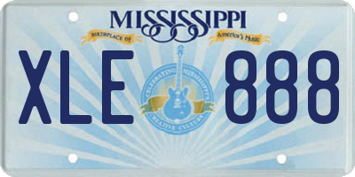 MS license plate XLE888
