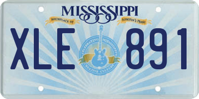 MS license plate XLE891