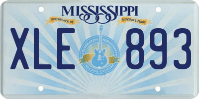 MS license plate XLE893