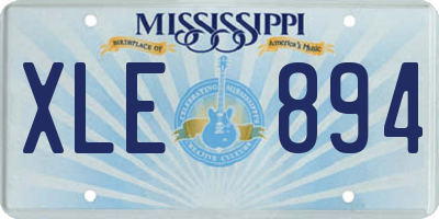 MS license plate XLE894