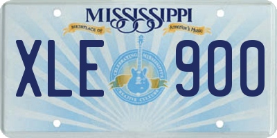 MS license plate XLE900