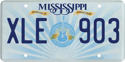 MS license plate XLE903