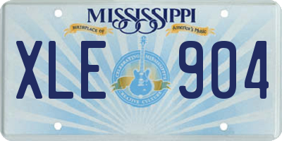 MS license plate XLE904