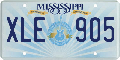 MS license plate XLE905