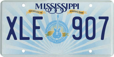 MS license plate XLE907