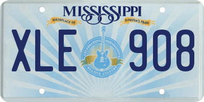 MS license plate XLE908