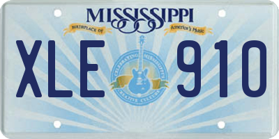 MS license plate XLE910