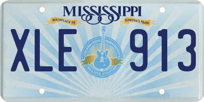 MS license plate XLE913
